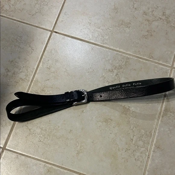 Black Leather Men's Belt - Picture 1 of 5